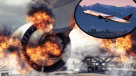 самолет пожар