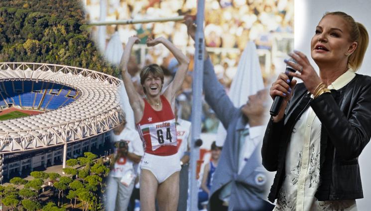 Стефка Костадинова - „ОЛИМПИКО“ НА КРАКА ПРЕД СТЕФКА: Легендата награждава медалистките във високия скок