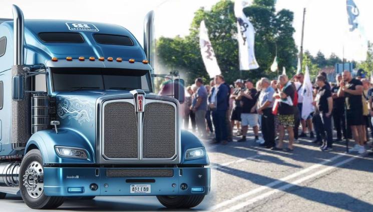 камион протест - ГНЯВ: Блокираха