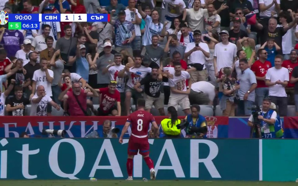 Словения и Сърбия завършиха наравно 1:1 в мач от Група