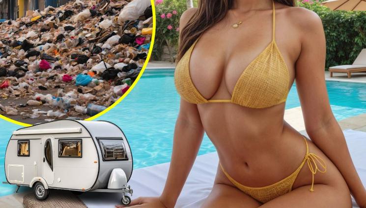 басейн боклуци - ХАЙДЕ НАВЪНКА: Изритаха фалирала сексбомба от имението й!