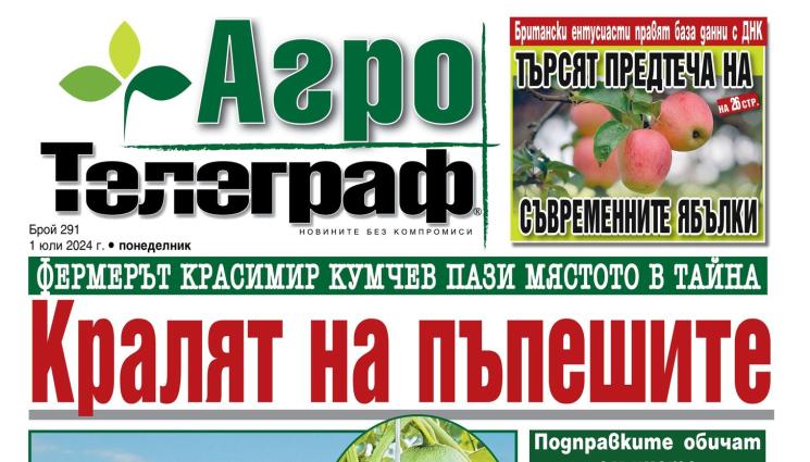 Агро Телеграф - На 1-ви юли, в новия брой на безплатното приложение на вестник „Телеграф“ - „АгроТелеграф“, ще научите...
