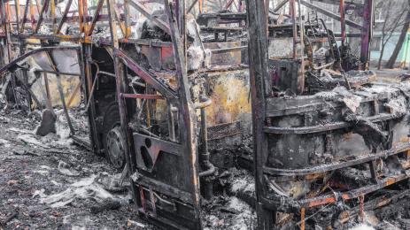 изгорял автобус