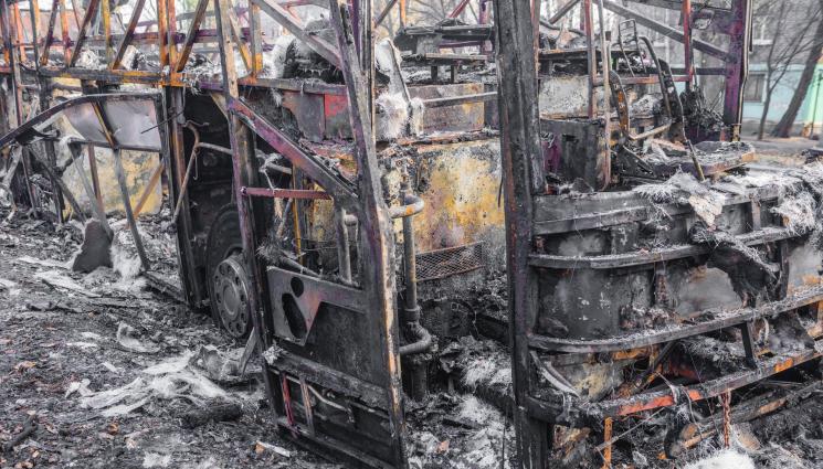 изгорял автобус - Пламнал автобус затвори част от пътя Русе-Бяла!