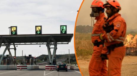 Гърция пожар магистрала