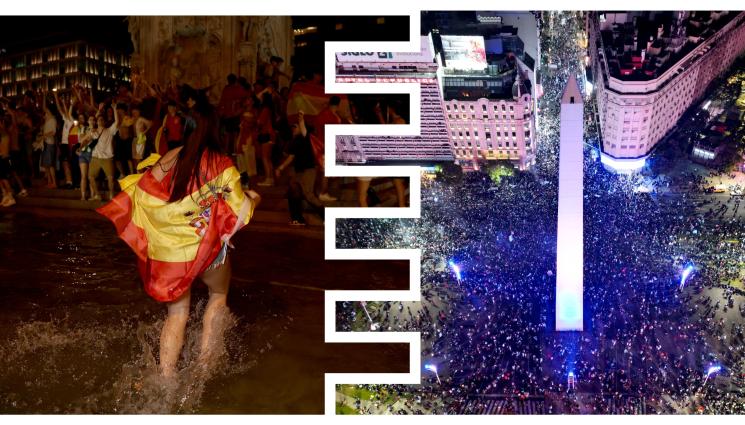 фенове - Безсънна нощ в Испания и Аржентина (СНИМКИ)