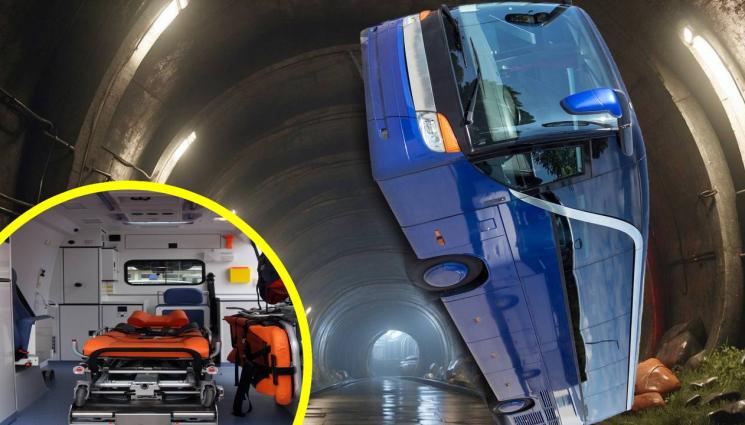 тунел автобус - УЖАС СЛЕД УЖАС: Брутална катастрофа изправи автобус на задни колела! (СНИМКИ)