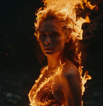 горяща жена