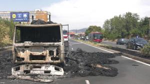 камион запали изгоря Кърджали