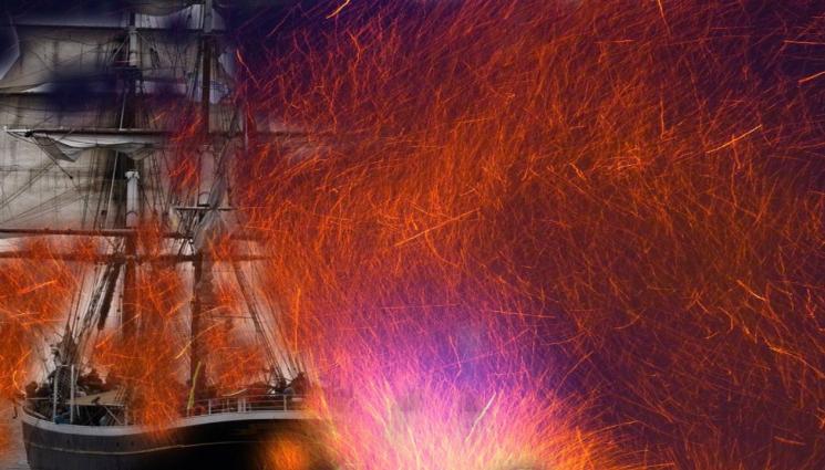 пожар кораб - ТРАГЕДИЯ В МОРЕТО: Подпали се туристическо корабче, 110 души в огнен капан, трима са в критично състояние! (ВИДЕО)