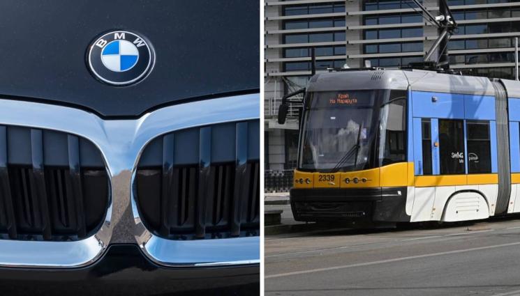 кола трамвай БМВ - НЯМА МЪРДАНЕ: Беемвист попадна в сандвич с два трамвая! (ВИДЕО)