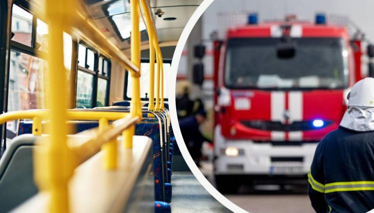 автобус пожарна - АД НА ПЪТЯ: Автобус с работници се запали в движение!