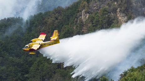 пожар самолет гасене