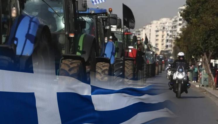 фермери гърция - Гръцки фермери блокираха движението в Солун