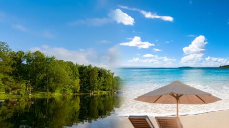 шезлонг чадър