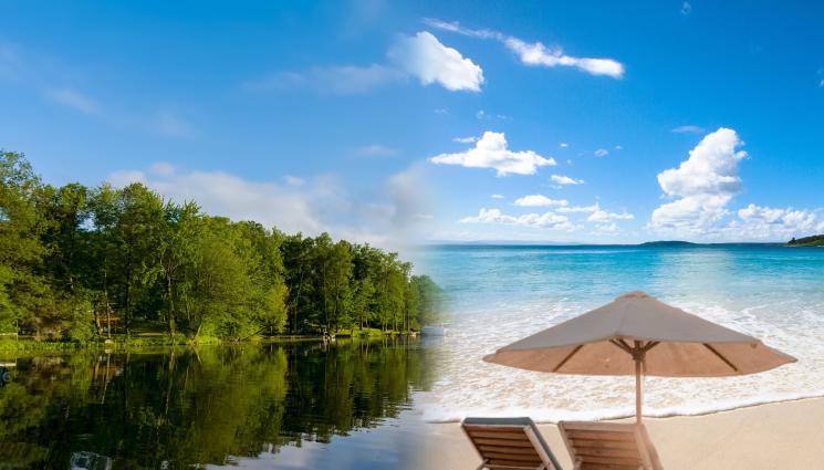 шезлонг чадър - И ТАМ БРАДВА: Шезлонгът на язовира колкото на морето!