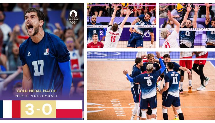 Париж 2024 волейбол Франция - „Петлите” размазаха Полша в мъжкия волейболен финал, вече са третият отбор в историята, защитил олимпийската си титла