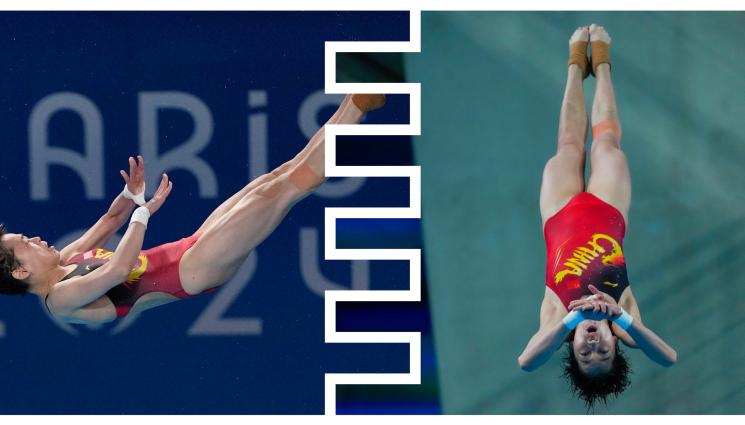 Париж 2024 Китай скокове във вода - Тотална доминация на Китай в скоковете във вода с 8 от 8, тийнейджърка кърти със златен хеттрик