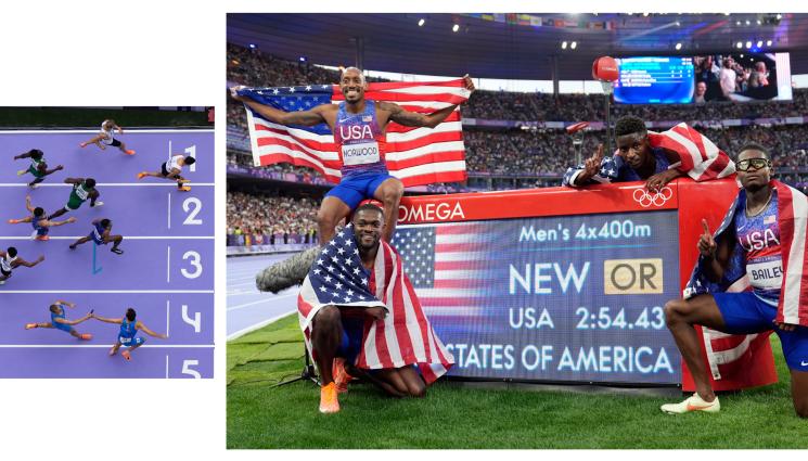 Париж 2024 4х400 мъже САЩ - Уникално: Нов американски връх плюс олимпийски рекорд и 3 топ постижения на 3 континента в мъжката щафета 4х400 метра