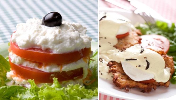 рецепти - ЛЕСНО И ВКУСНО: Бърза доматена куличка и забулени яйца върху картофени тиганици с бекон