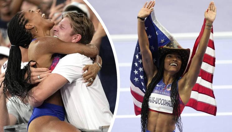 Тара Дейвис Уудхол Хънтър Уудхол - Шампионка каубойка и мъжът й трогнаха Париж