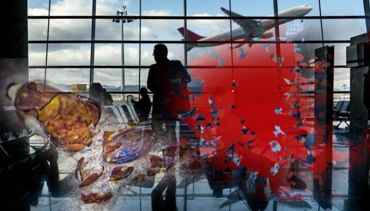 летище кръв бутилка стъкло - ЕКШЪН НА ЛЕТИЩЕ: Нашенец си реже гърлото! (СНИМКИ+ВИДЕО)