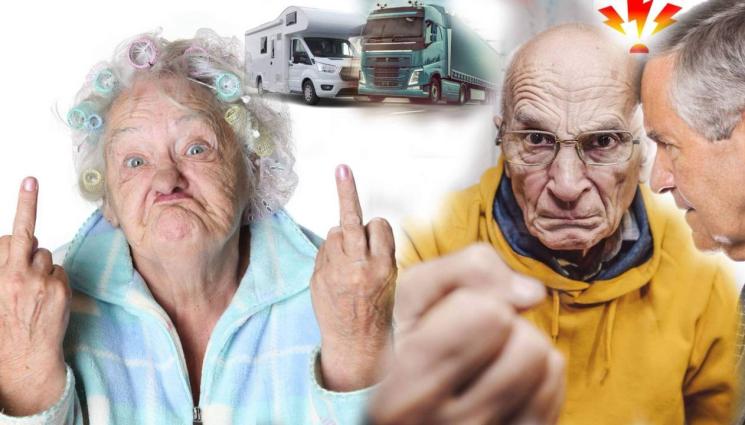 г - Като в Дивия Запад: Двойка бесни пенсии с кемпер в свиреп тупаник с тираджия на магистралата!