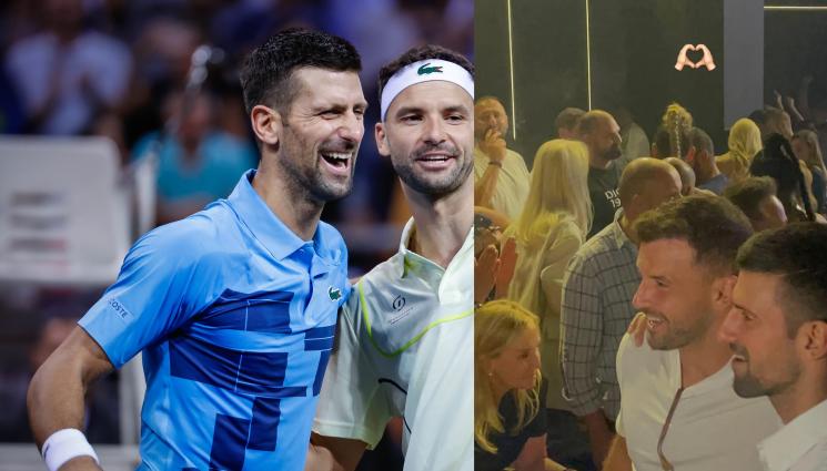 Григор - ГРИШО И НОЛЕ КРЕЩЯТ: ЛУДА ПО ТЕБЕ! Афтърпартито след шоуто е било грандиозно, Джокович удря барабани в столичен клуб, дали Димитров е платил? (ВИДЕО)