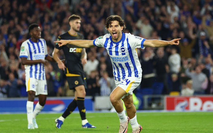 Брайтън отстрани Уулвърхемптън за Купата на Лигата след голово шоу