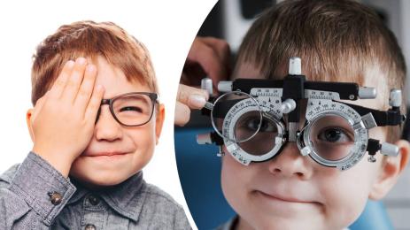 късогледство очи дете очила