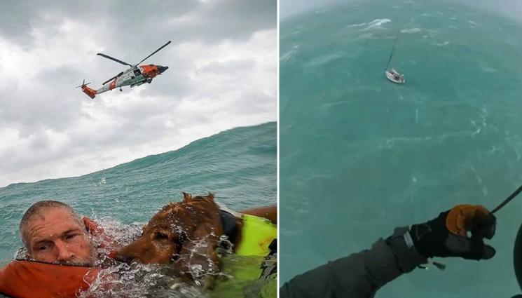 K - Спасиха с хеликоптер куче и стопанина му (ВИДЕО)