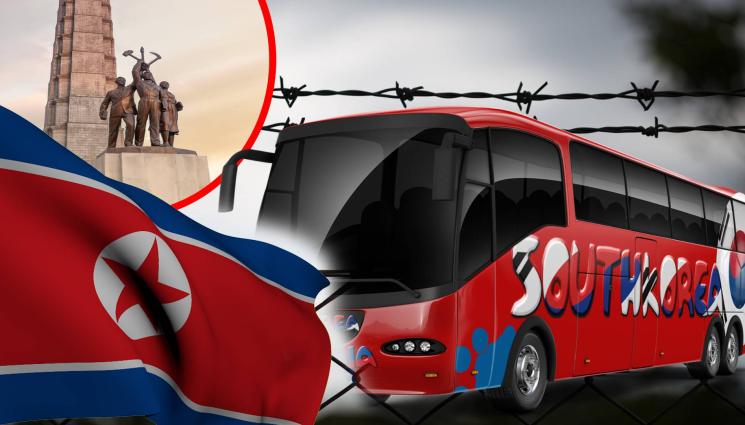 Корея автобус - БЕГЛЕЦ ПОБЕГНА ОБРАТНО: Севернокореец задигна автобус и опита да пробие границата!