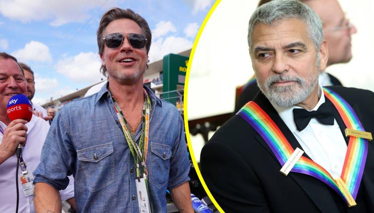 Брад Пит и Джордж Клуни - НАШ ЧОВЕК: Брад Пит тегли майна на Джордж Клуни! (ВИДЕО)