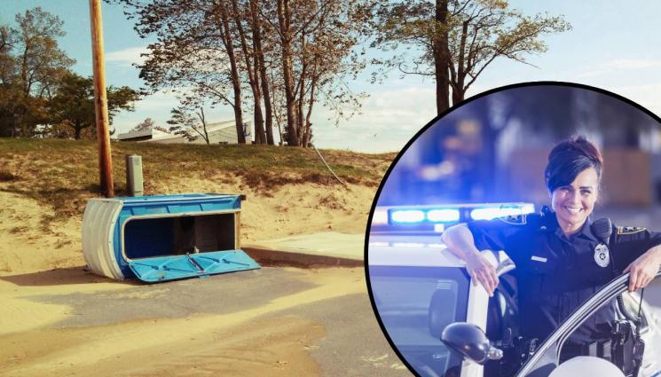 к - СМРАДЛИВО ПРАВОСЪДИЕ: Автокрадец се скри в химическа тоалетна, полицаите я блъснаха (ВИДЕО)