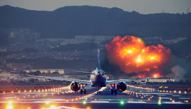 бомба летище - Бомба избухна на летище в Япония!