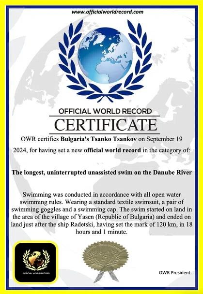 Цанко Цанков сертификат