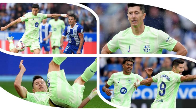 Левандовски - Бърз хеттрик на Левандовски донесе успех на Барса над Алавес