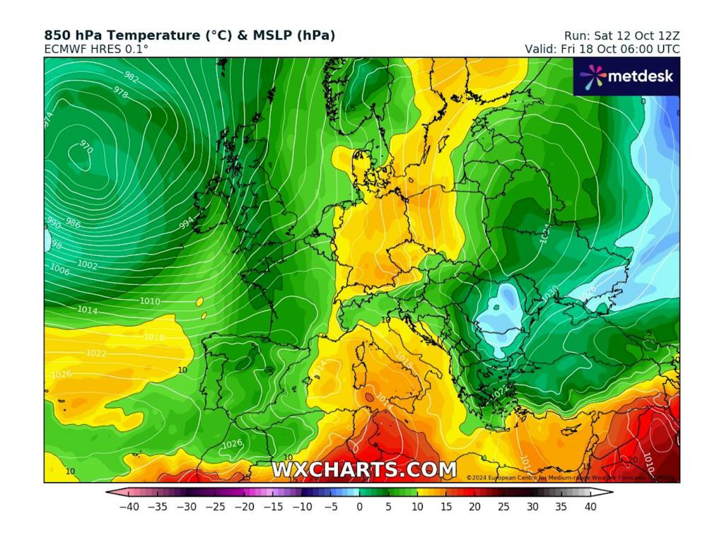 Застудяване в края на октомври според ECMWF