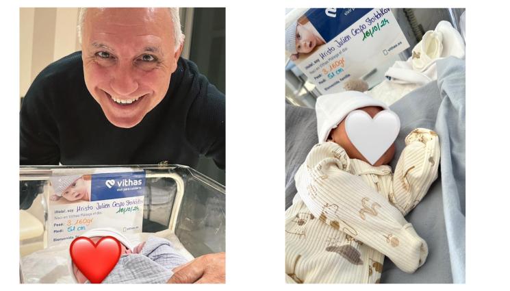 Христо Стоичков с внука си Христо Стоичков - Христо Стоичков стана дядо на Христо Стоичков II, благодари на дъщеря си Христина и на Христос