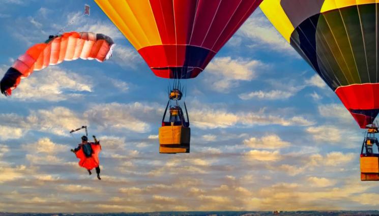 парашут - 10 бона гаранция за собственика на балона убиец, Мишо и Георги скочили хванати за ръце!