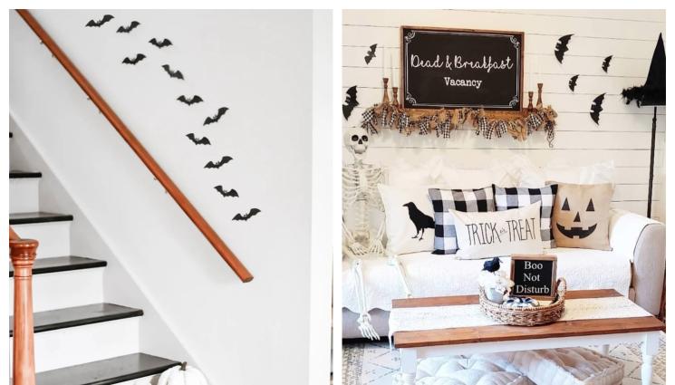 хелоуин - Черно-бял ад за Хелоуин - украсете със сухи цветя и свещи!