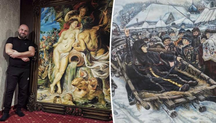 Тихомир Христозов - БГ композитор рисува репродукции на Да Винчи и Рубенс