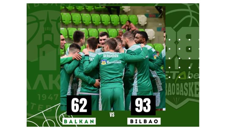 Балкан Ботевград купа ФИБА Европа - Баски нанесоха четвърто поредно поражение на Балкан в турнира за купата на ФИБА Европа