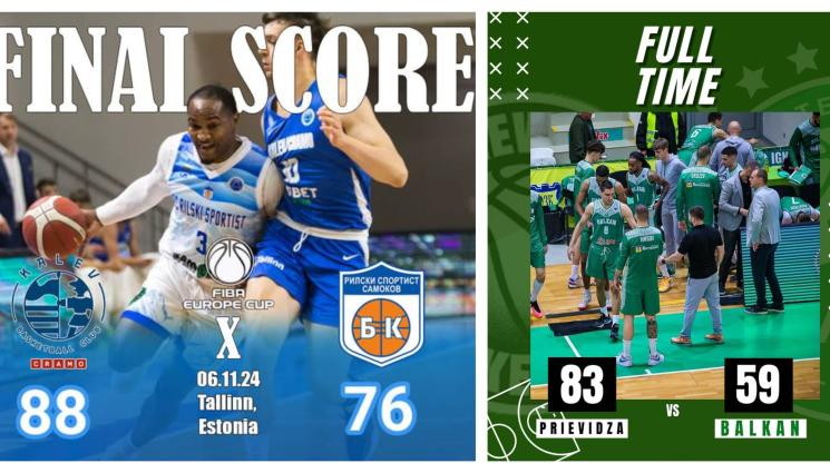 Рилецо и Балкан купа на ФИБА - Шампионът и вицешампионът ни с по 5 поредни загуби за купата на ФИБА Европа