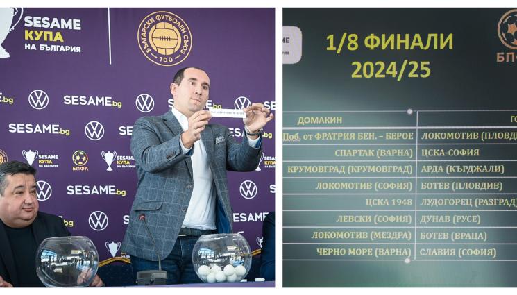 Купа на България жребий - Жребият размина ЦСКА и Левски