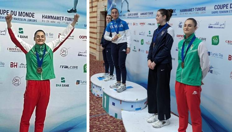 фехтовка - СУПЕР: Емма Нейкова спечели бронз от турнир за Световната купа на сабя в Тунис