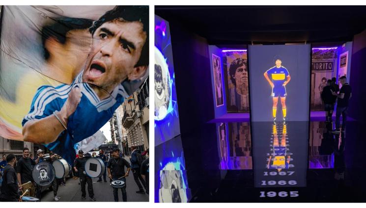 Диего Марадона а - Холограмен Дон Диего посреща в уникална изложба в Буенос Айрес