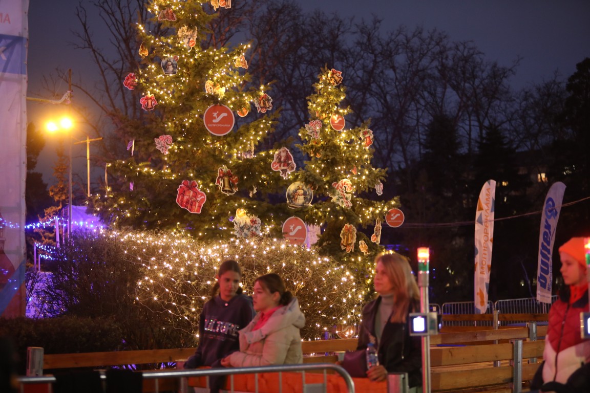 Най-голямата ледена пързалка на Балканите "Айс парк" (Ice Park) беше открита днес в София. Леденият парк заема обща площ от 11 000 кв.м с ледено поле 4000 кв.м с три големи пързалки.