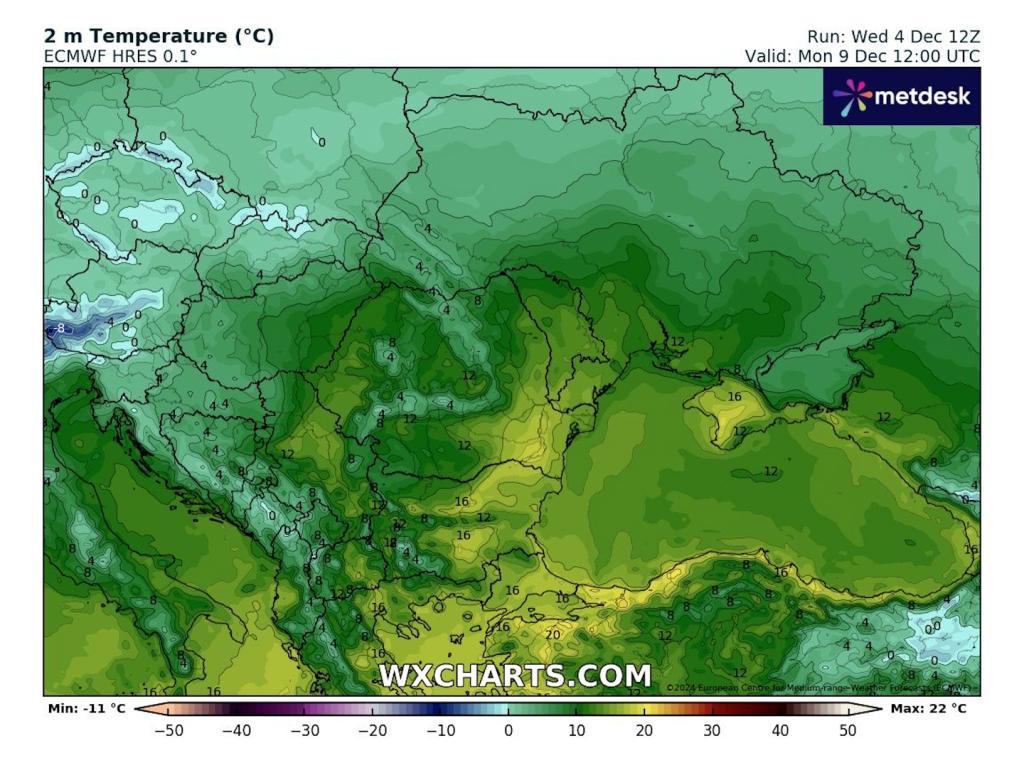 Температури над 15 градуса според ECMWF