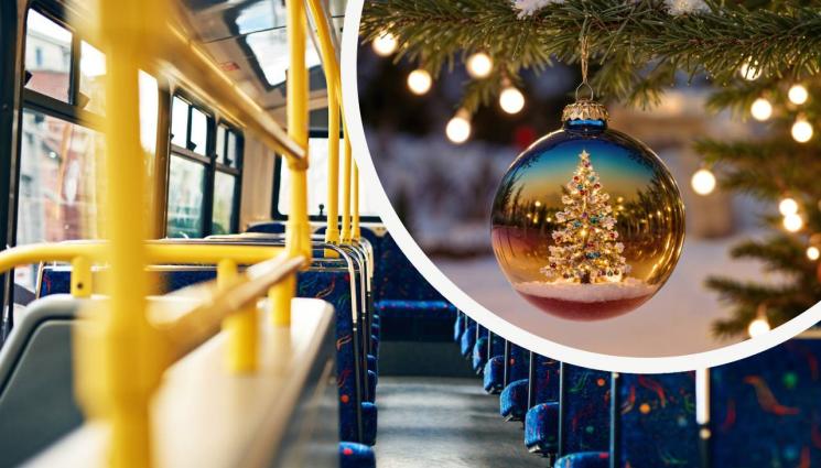 автобус коледа - КОЛЕДНО НАСТРОЕНИЕ: Накичиха елха в рейс на градския транспорт (СНИМКА)